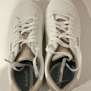 Dr. Scholl's White Sneakers with Gold Highlights